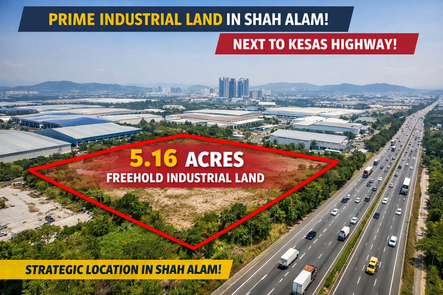 Freehold Industrial Land For Sale Shah Alam Near KESAS